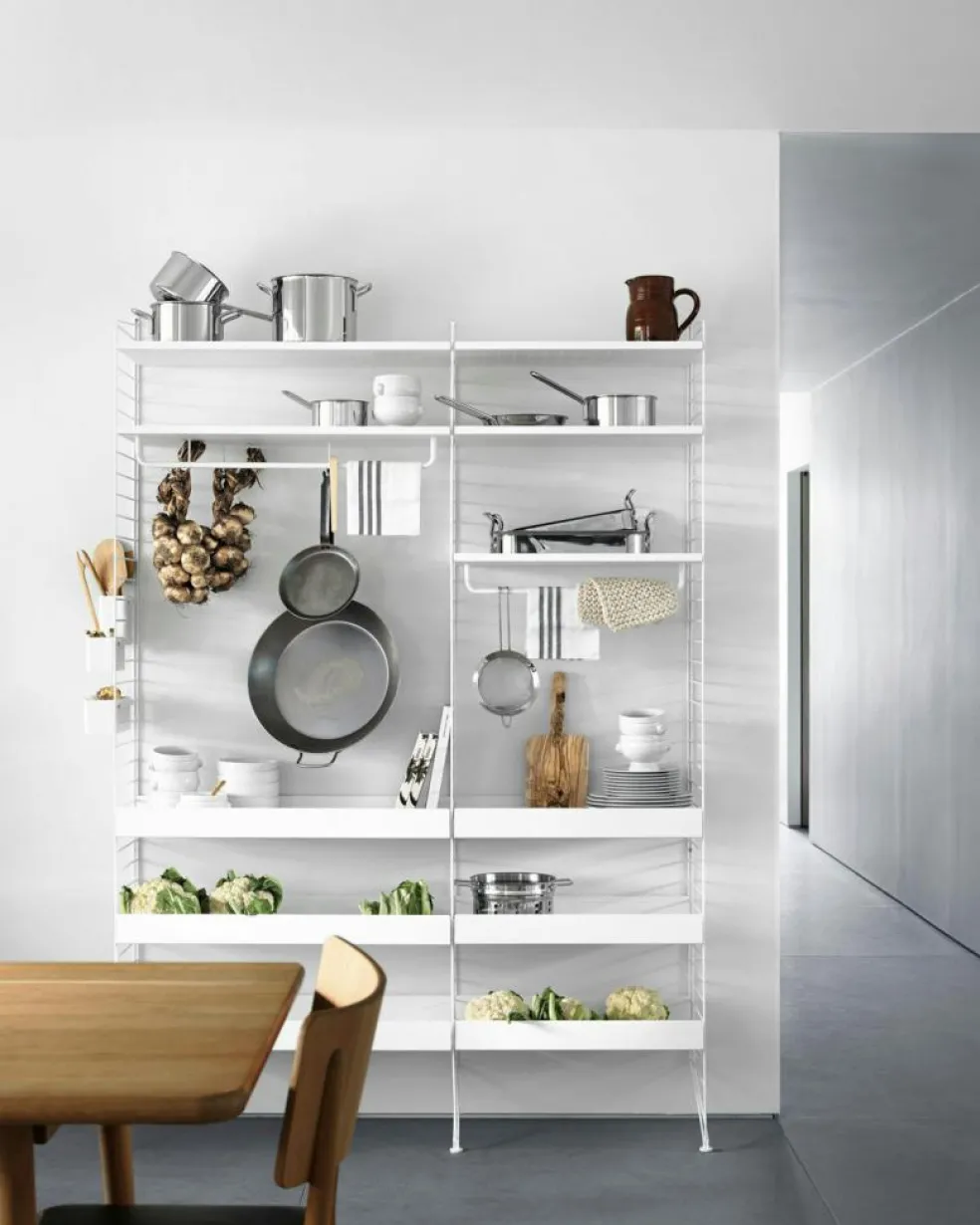 String Shelves 3-pack 58x20 cm, Black Ash