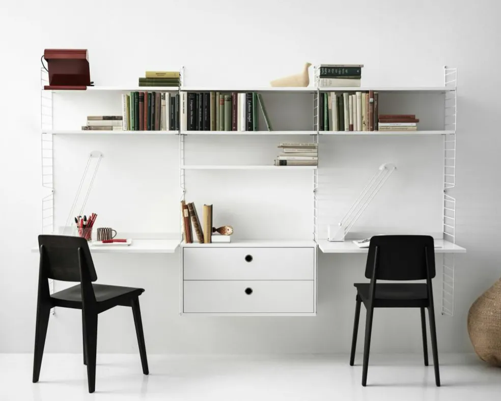 String Shelves 3-pack 58x20 cm, Black Ash