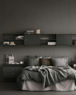 String Shelves 3-pack 58x20 cm, Black Ash