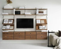 String Shelves 3-pack 58x20 cm, Black Ash