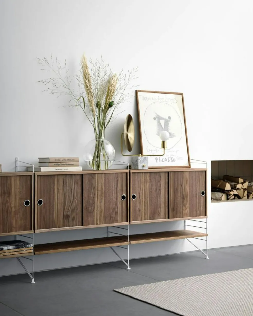 String Shelves 3-pack 58x20 cm, Black Ash