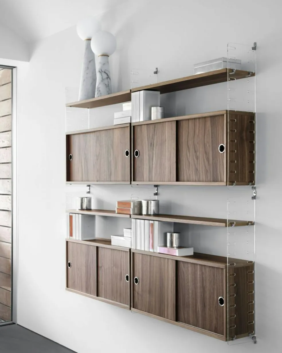 String Shelves 3-pack 58x20 cm, Black Ash