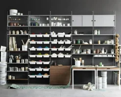 String Shelves 3-pack 58x20 cm, Black Ash