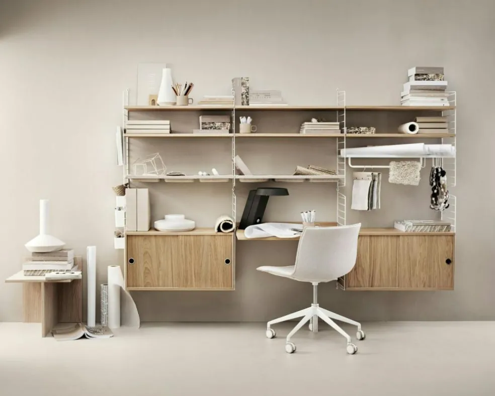 String Shelves 3-pack 58x20 cm, Black Ash