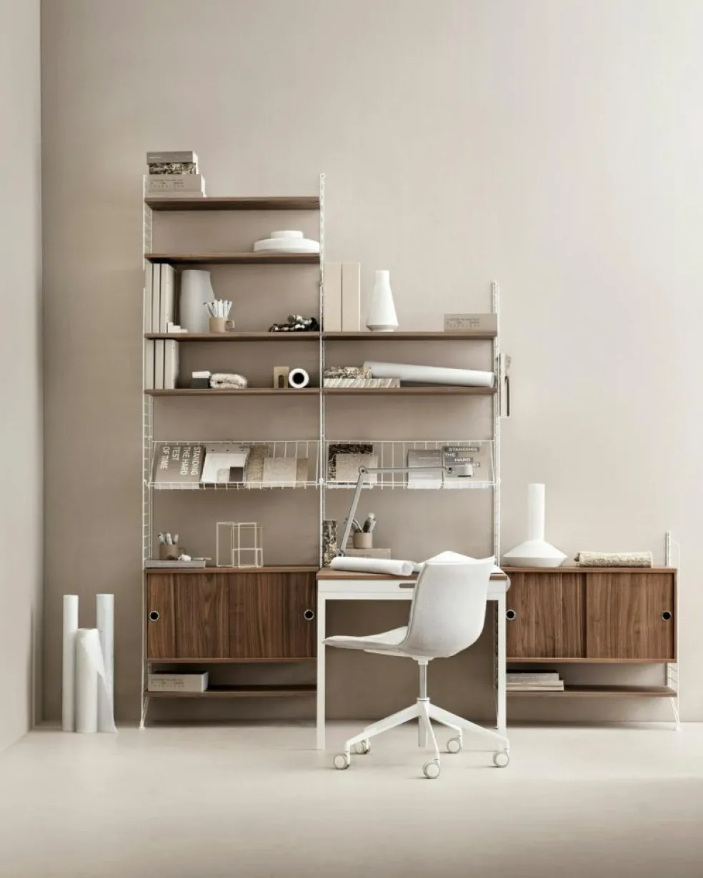 String Shelves 3-pack 58x20 cm, Black Ash