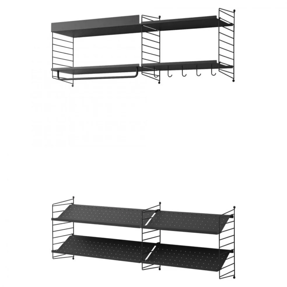 String Shelving System No 10, Black