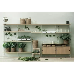 String Shelving System No 3, Oak / Grey