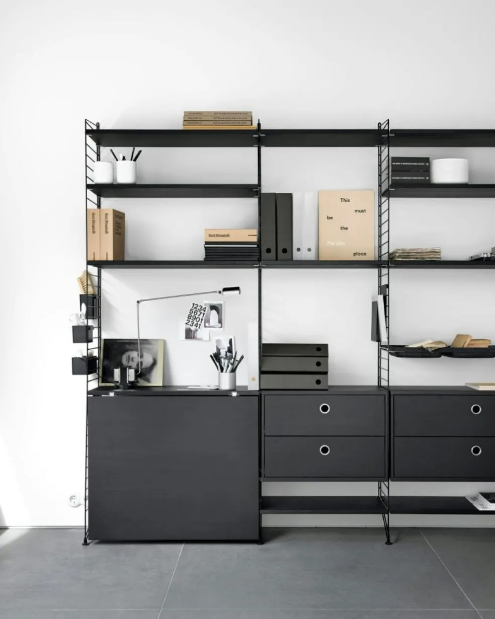 String Shelving System No 14, Black