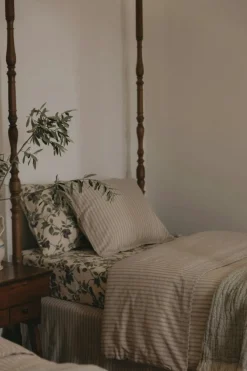 Stripe Mauve Bed Set, 150x210 + 50x60 cm