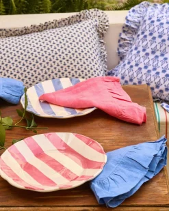 Stripe Plate 28 cm, Blue