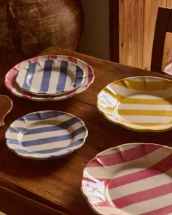 Stripe Plate 28 cm, Blue