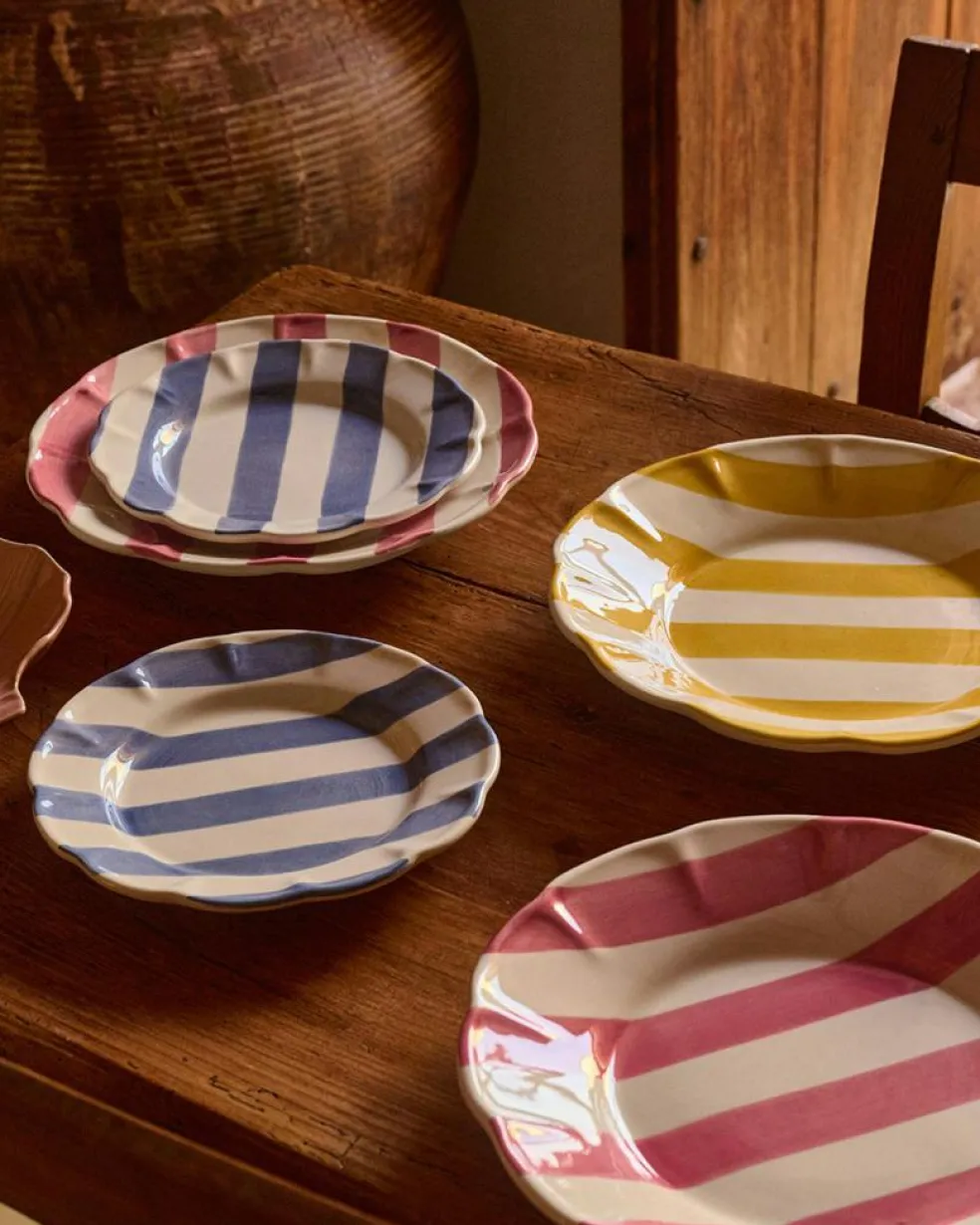 Stripe Side Plate 22 cm, Blue
