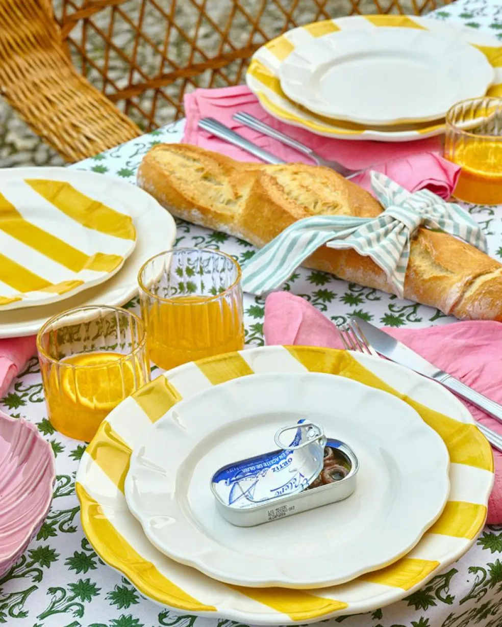 Stripe Side Plate 22 cm, Blue