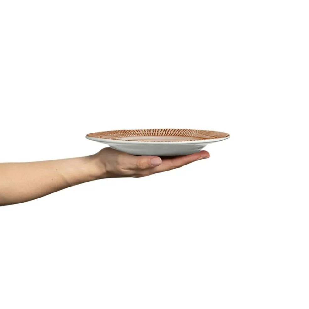 Stripes Plate 21 cm, White