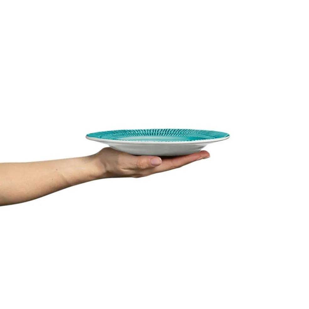 Stripes Plate 21 cm, White