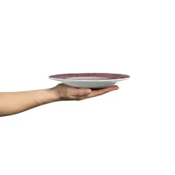 Stripes Plate 21 cm, White