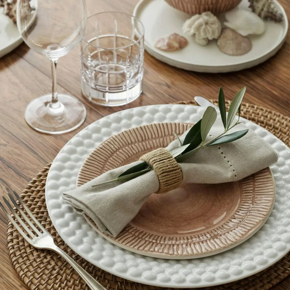 Stripes Plate 21 cm, White