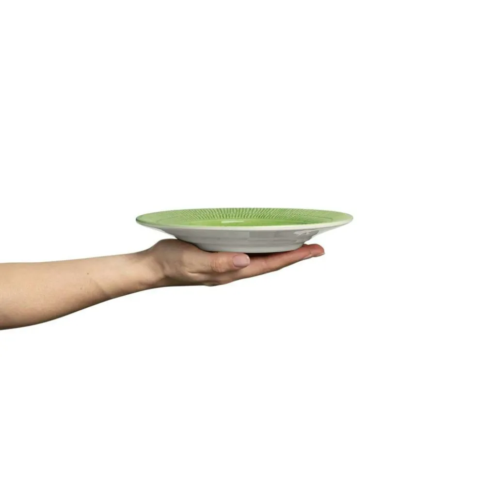 Stripes Plate 21 cm, White