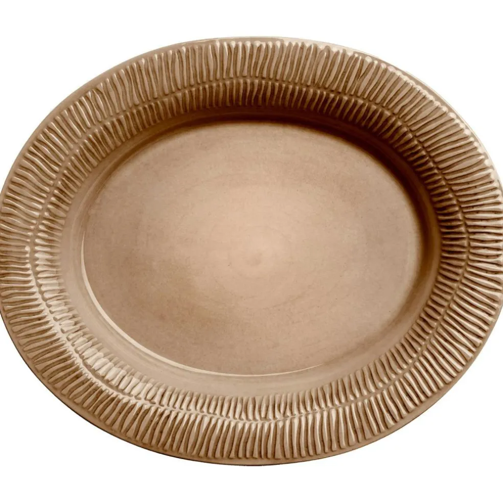 Stripes Platter 35x30 cm, Light blue