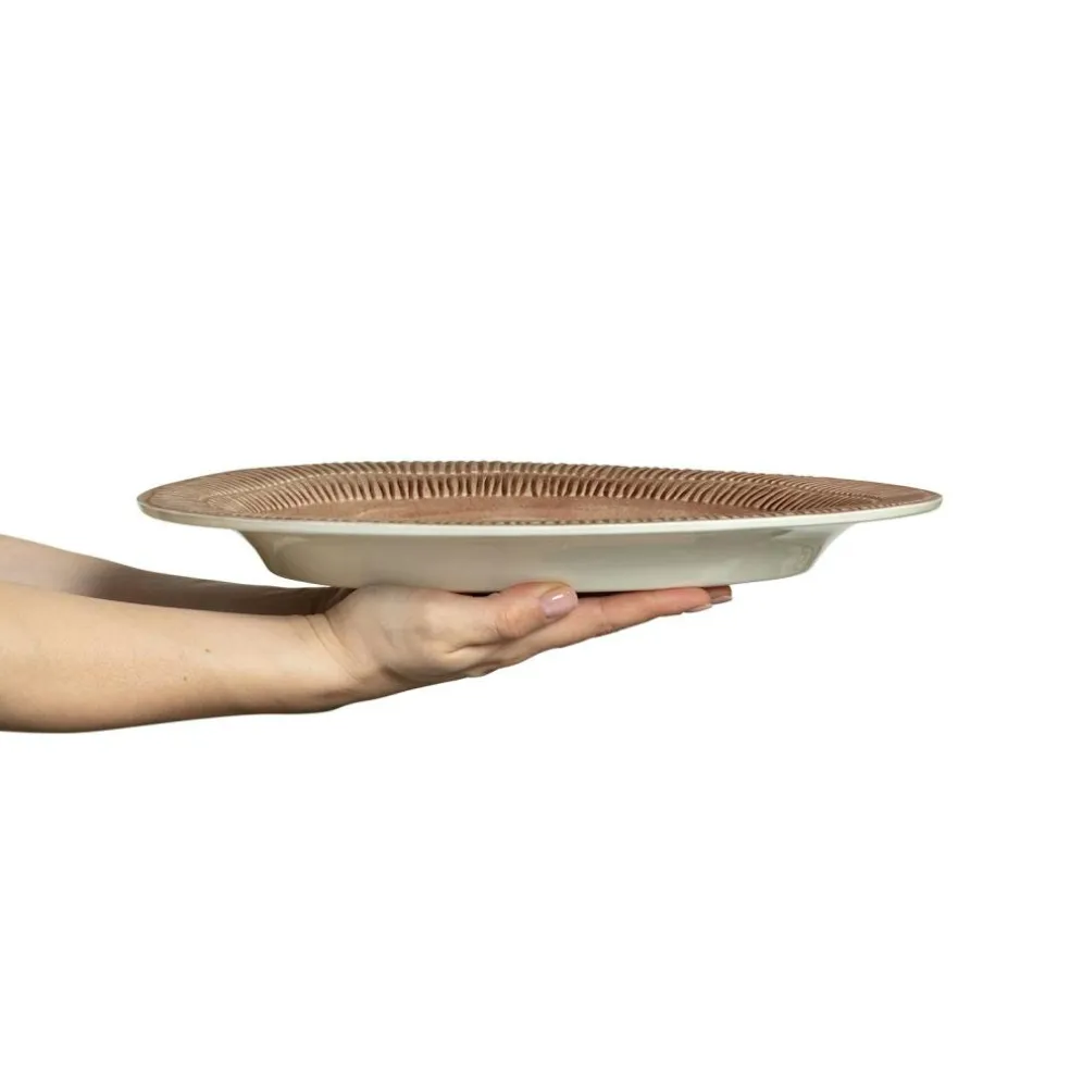 Stripes Platter 35x30 cm, Light blue