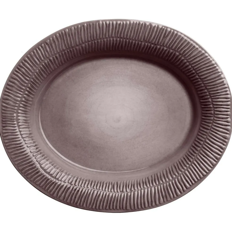 Stripes Platter 35x30 cm, Light blue