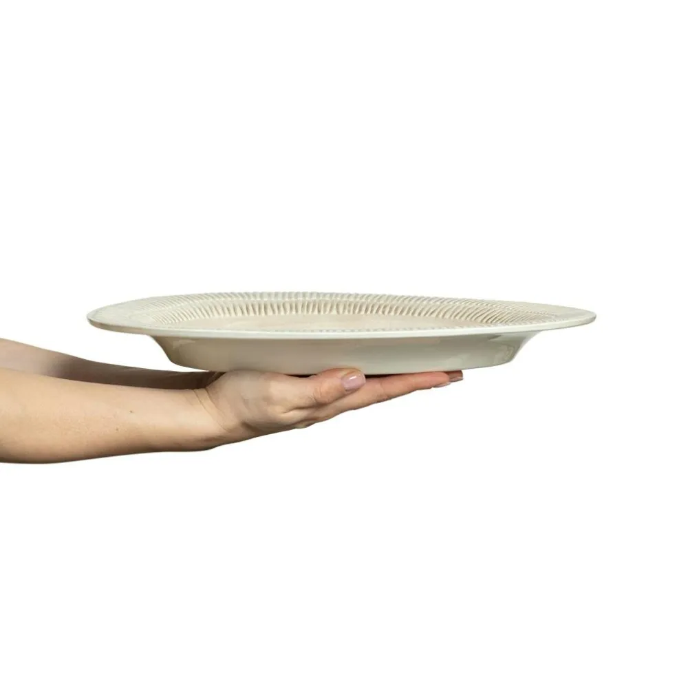 Stripes Platter 35x30 cm, Light blue