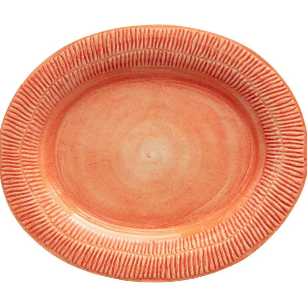 Stripes Platter 35x30 cm, Light blue