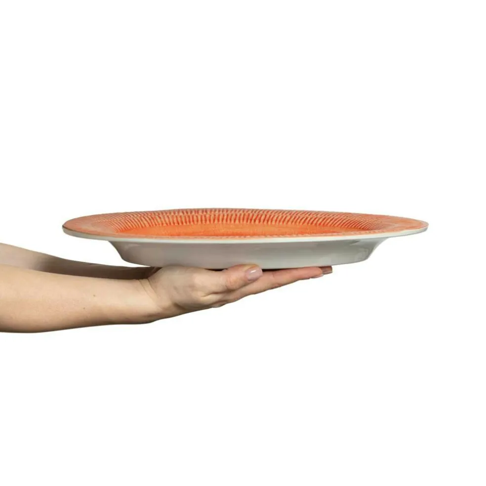 Stripes Platter 35x30 cm, Light blue