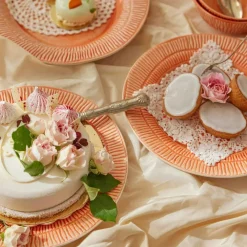 Stripes Platter 35x30 cm, Light blue