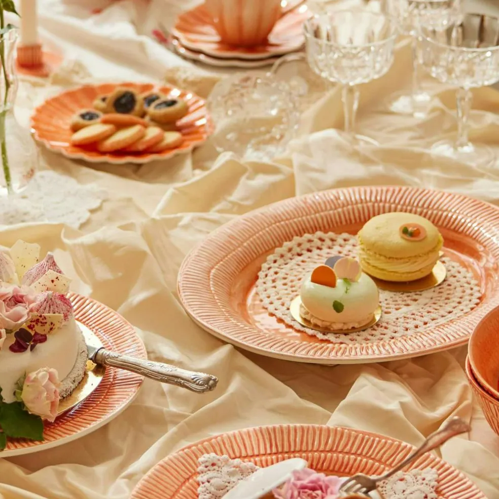 Stripes Platter 35x30 cm, Light blue