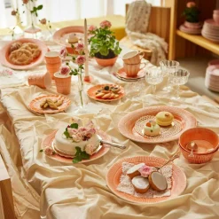 Stripes Platter 35x30 cm, Light blue