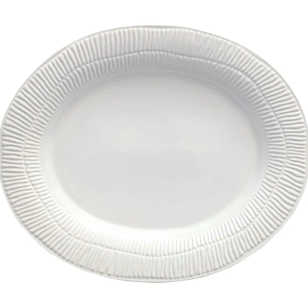 Stripes Platter 35x30 cm, Light blue