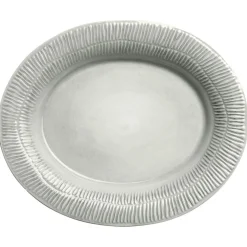 Stripes Platter 35x30 cm, Light blue