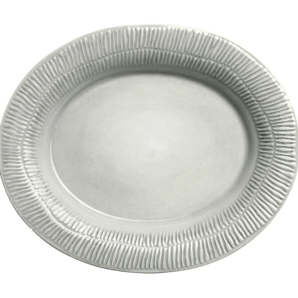 Stripes Platter 35x30 cm, Light blue