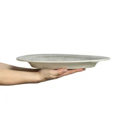 Stripes Platter 35x30 cm, Light blue