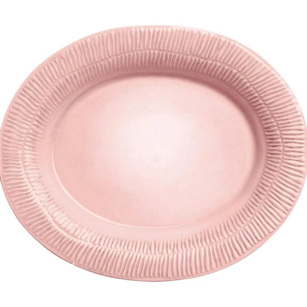 Stripes Platter 35x30 cm, Light blue