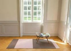 Stripes Rug Sand/Light Rose, 90x200 cm