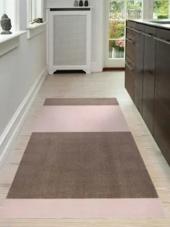 Stripes Rug Sand/Light Rose, 90x200 cm