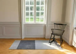 Stripes Rug Steel Grey / Light Grey, 90x200 cm
