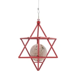 Suet Ball Feeder Star, White