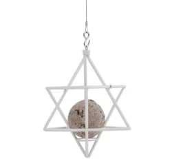 Suet Ball Feeder Star, White