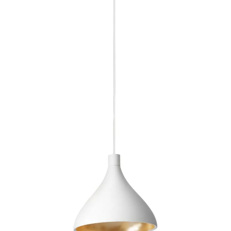 Swell Pendant 41 cm, White / Brass