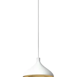 Swell Pendant 41 cm, White / Brass