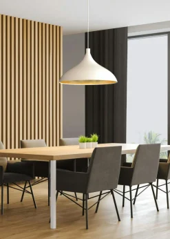 Swell Pendant 41 cm, White / Brass