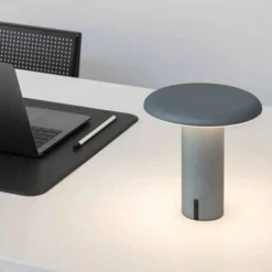 Takku Table Lamp Portable, Varnished White