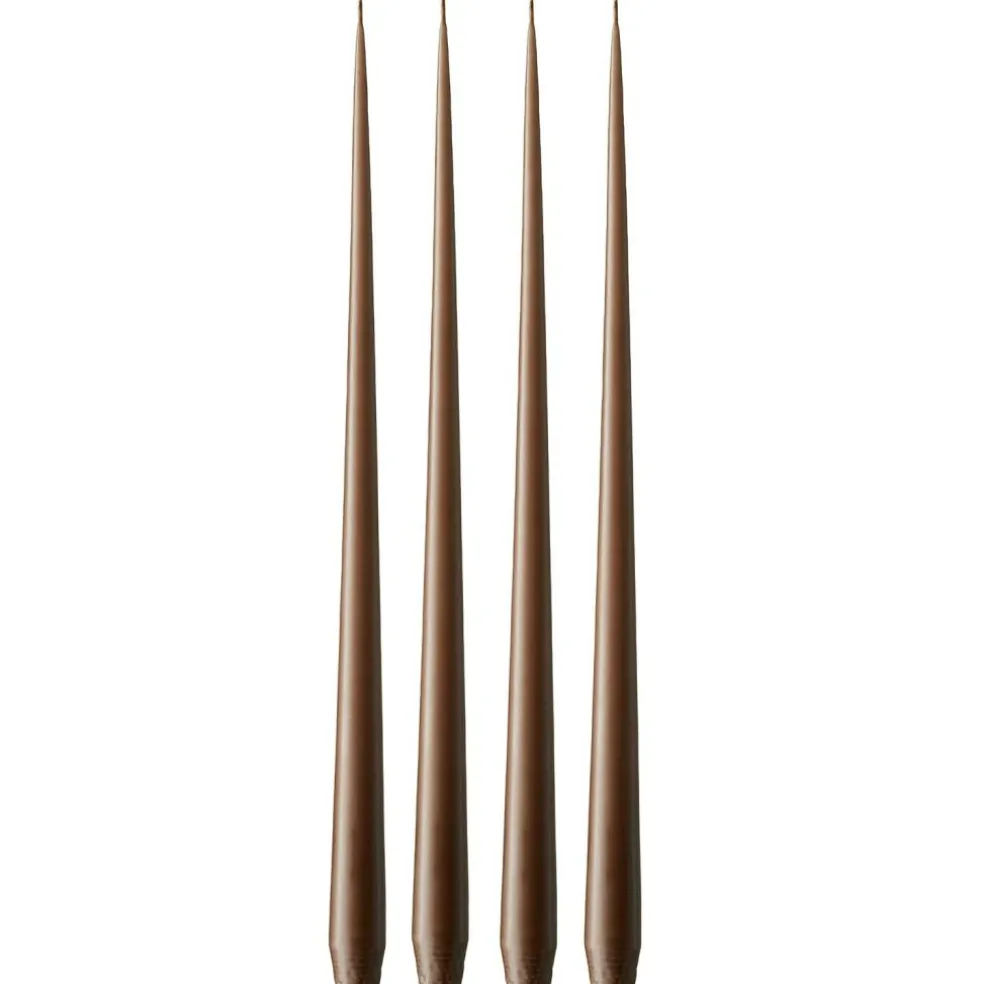 Taper Candles Matte 42 cm 4-pack, Nougat Note