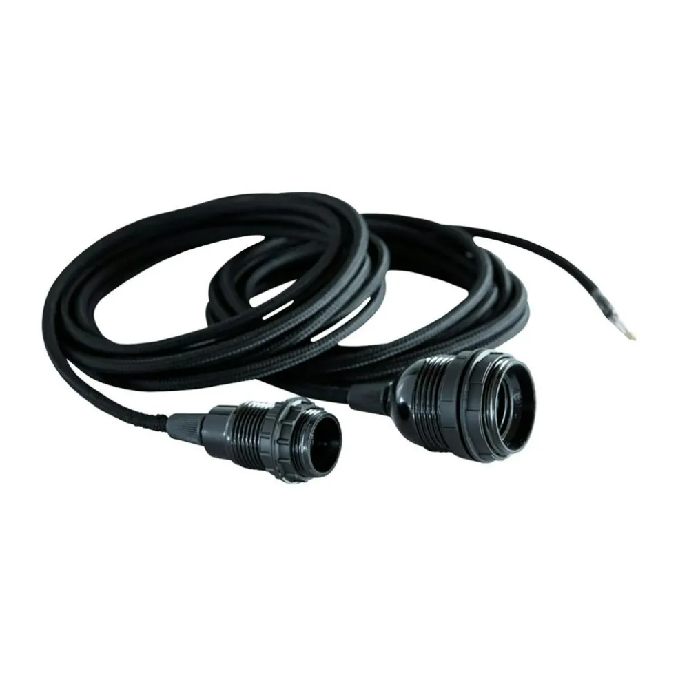 Textile Wire E27, Black