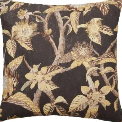 Torun Cushion Cover 50x50 cm, Black / Ochra