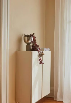 TORUS flowerpot Silver/Taupe 17xH23cm