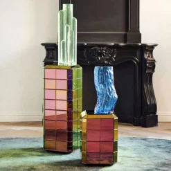 Tree Log Vase Dark Blue, 44 cm